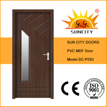 Wooden PVC Door with Glass (SC-P093)